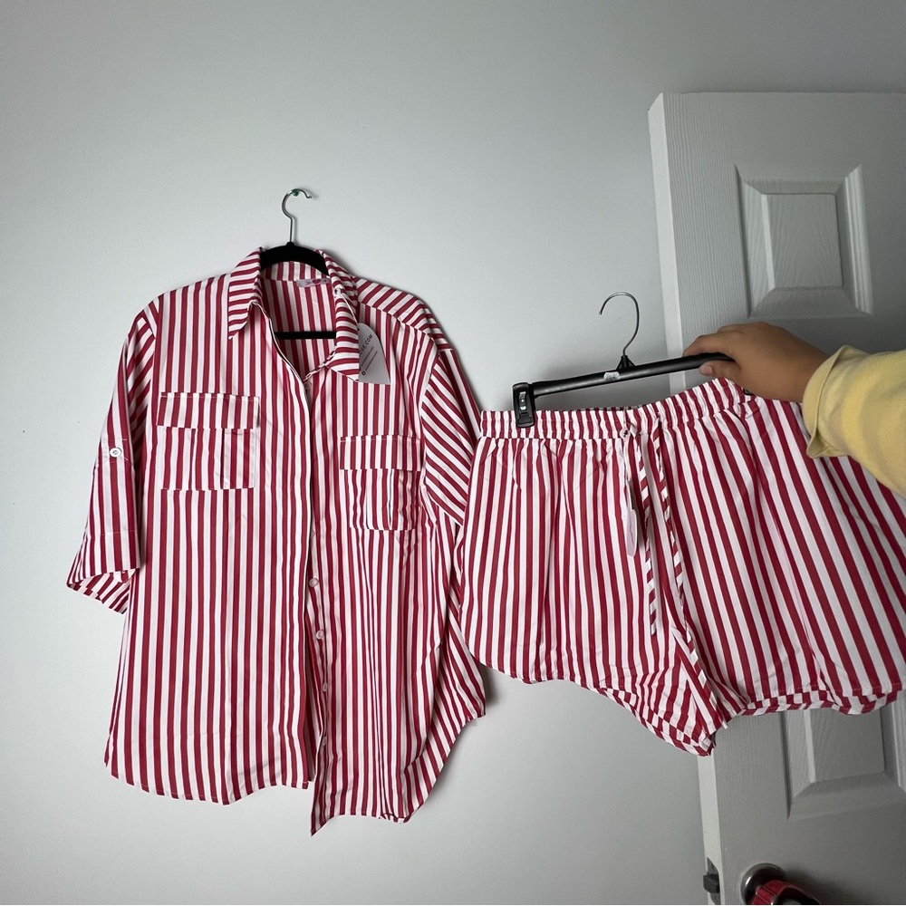 NWT Buddy Love Candy Cane Striped Button Down